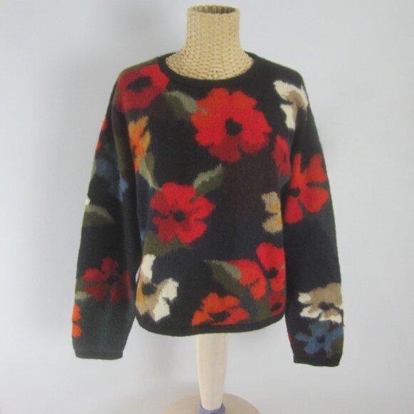 Peruvian Connection Womens Small Multicolor Floral 100% Alpaca Pullover Sweater - Picture 1 of 8
